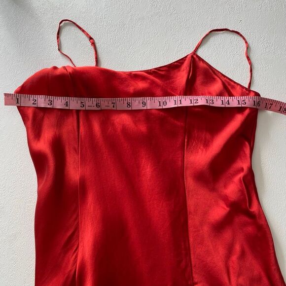 Victoria’s Secret Red Satin Slip Dress Women’s Size Small Spaghetti Strap Mini - Picture 4 of 5